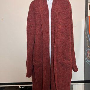 BAREFOOT DREAMS Women's Maroon Cali Cardigan with Pockets Sz Medium